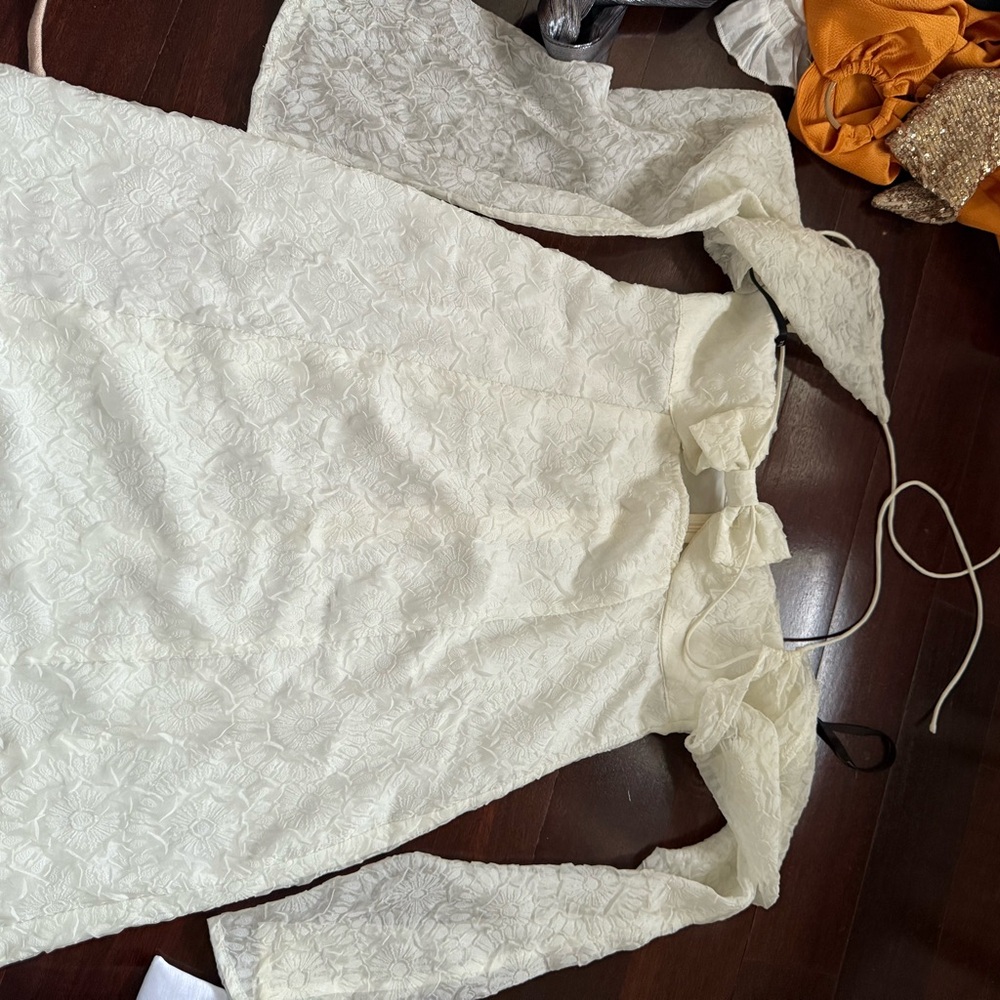 MAJORELLE Ivory Textured Dress